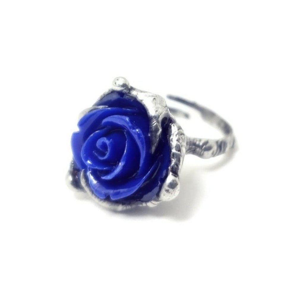 Blue rose ring - Picture 5 of 12